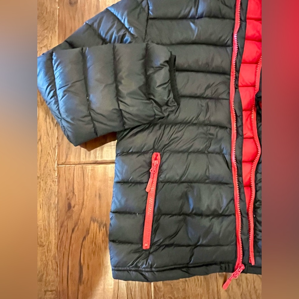Weatherproof Down Quilted Black and Red Kids Puffer Jacket Packable - Picture 10 of 16